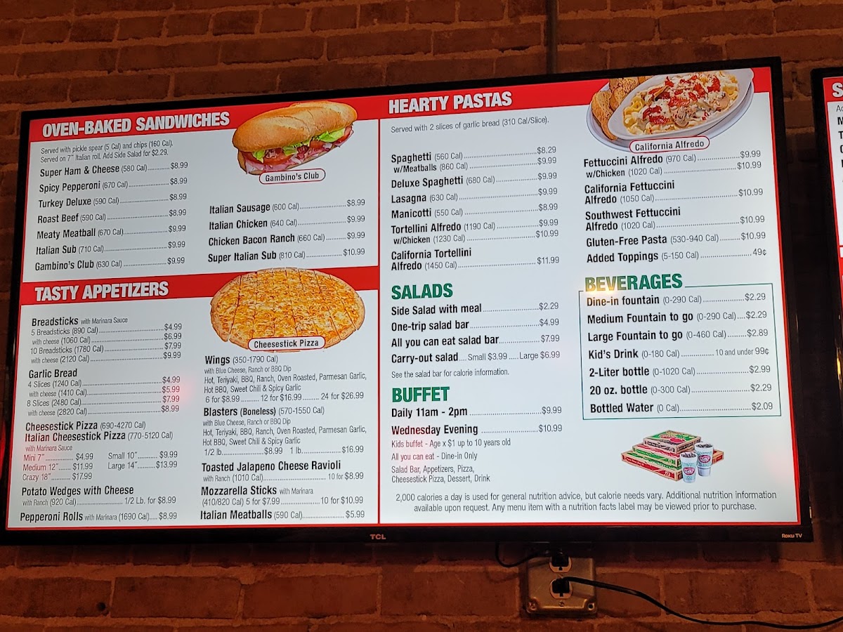Gambino's Pizza Photo Menu 2