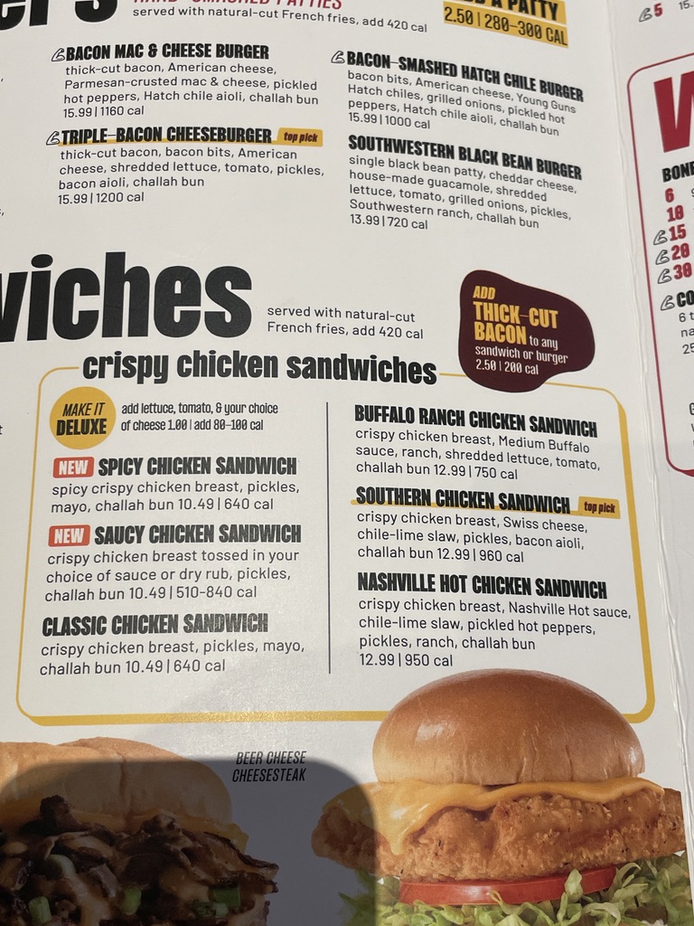 Buffalo Wild Wings Photo Menu 5