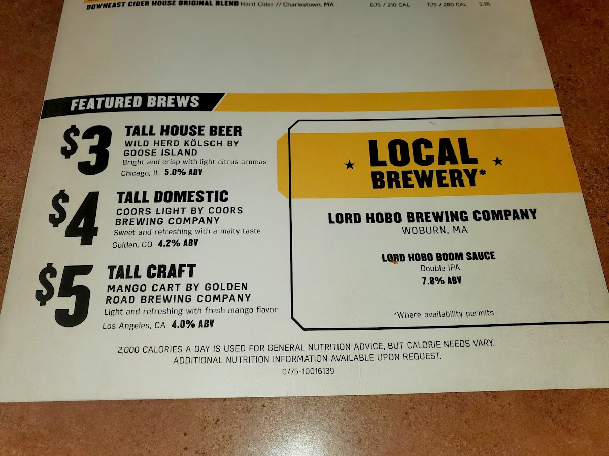 Buffalo Wild Wings Photo Menu 9