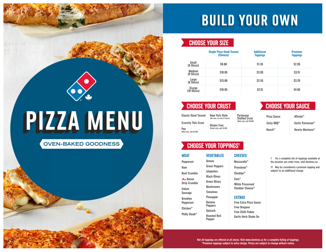 Domino's Pizza Photo Menu 1