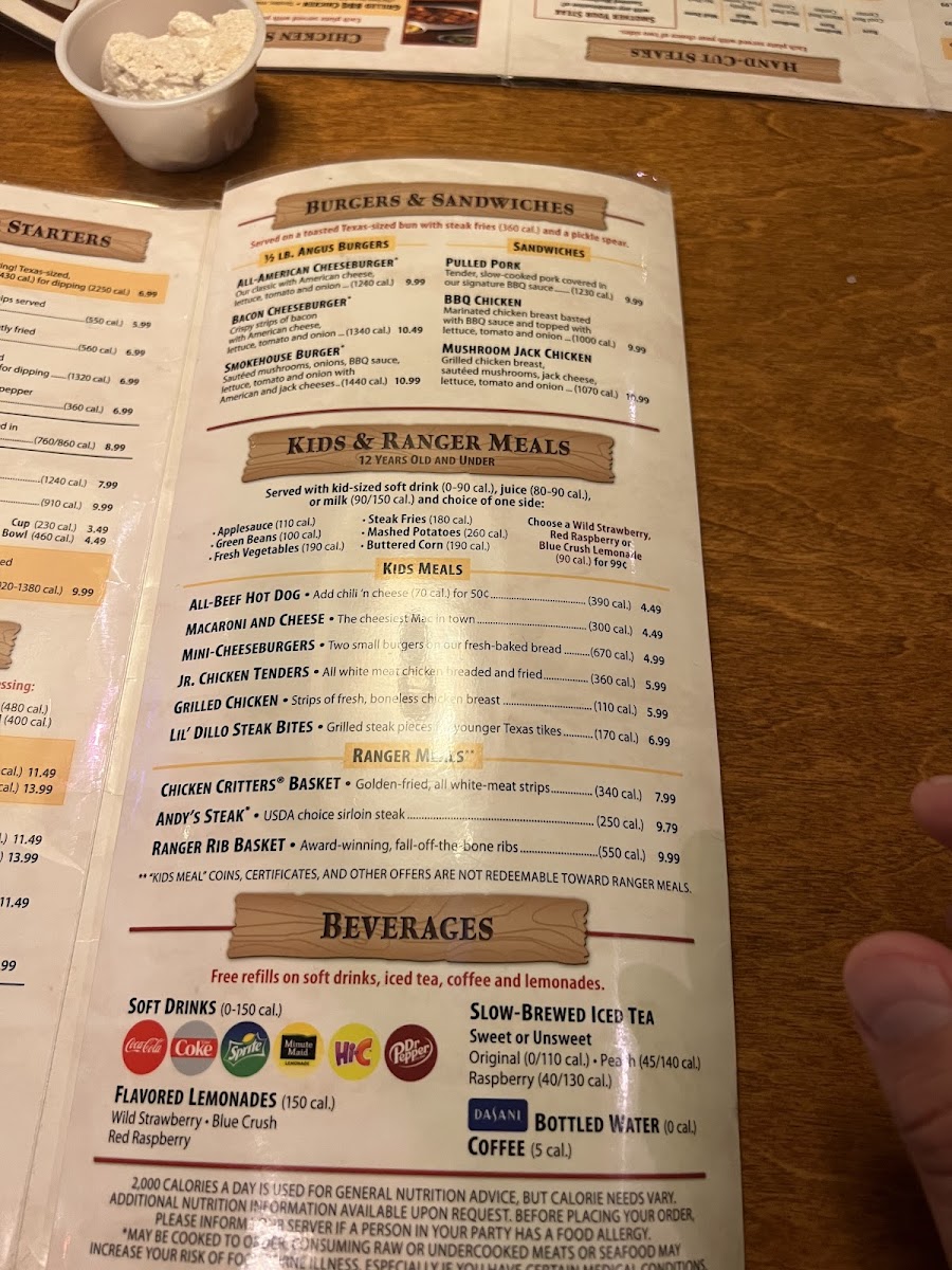 Texas Roadhouse Photo Menu 1