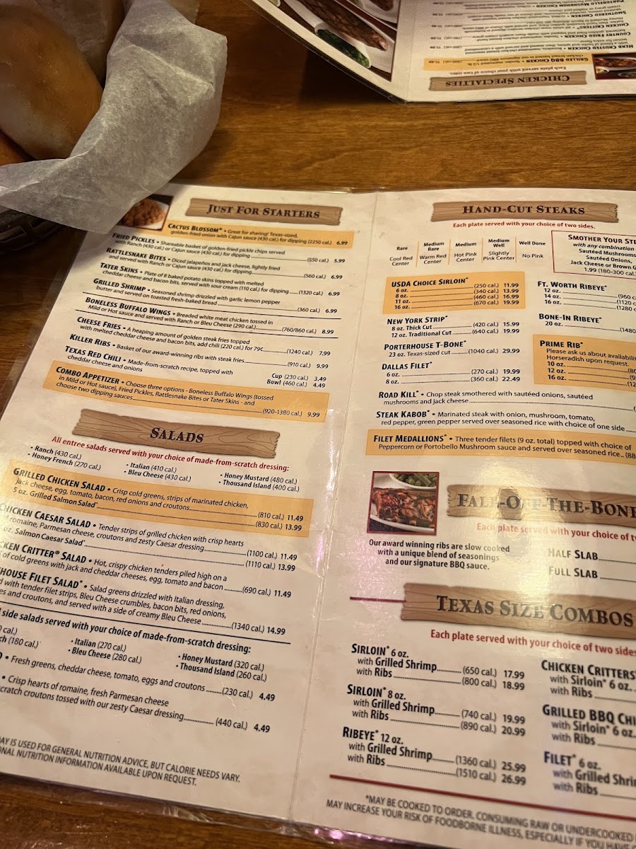 Texas Roadhouse Photo Menu 4