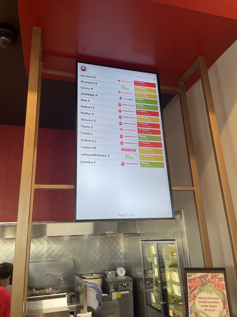 Panda Express Photo Menu 1