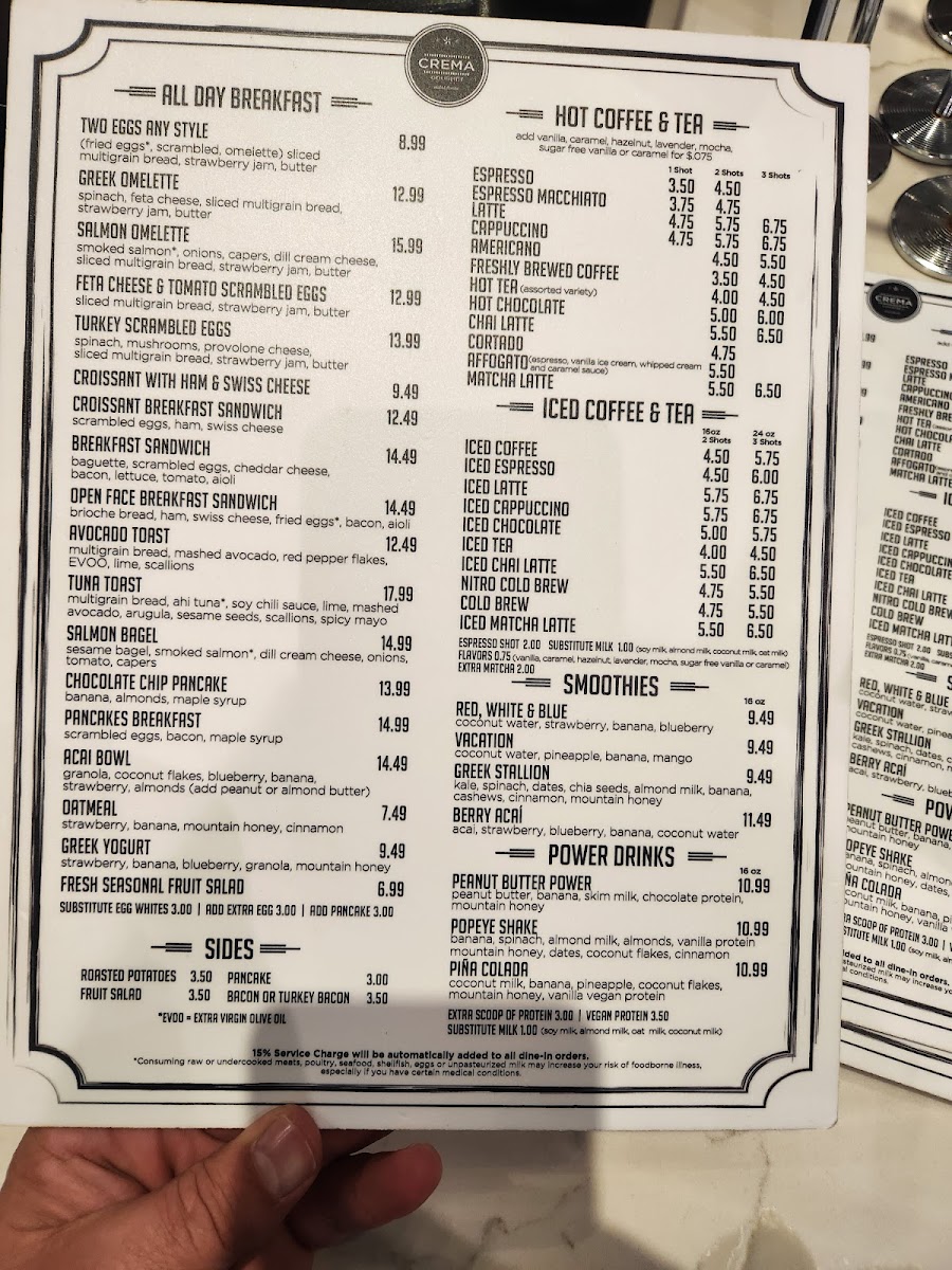 Crema Gourmet Photo Menu 2