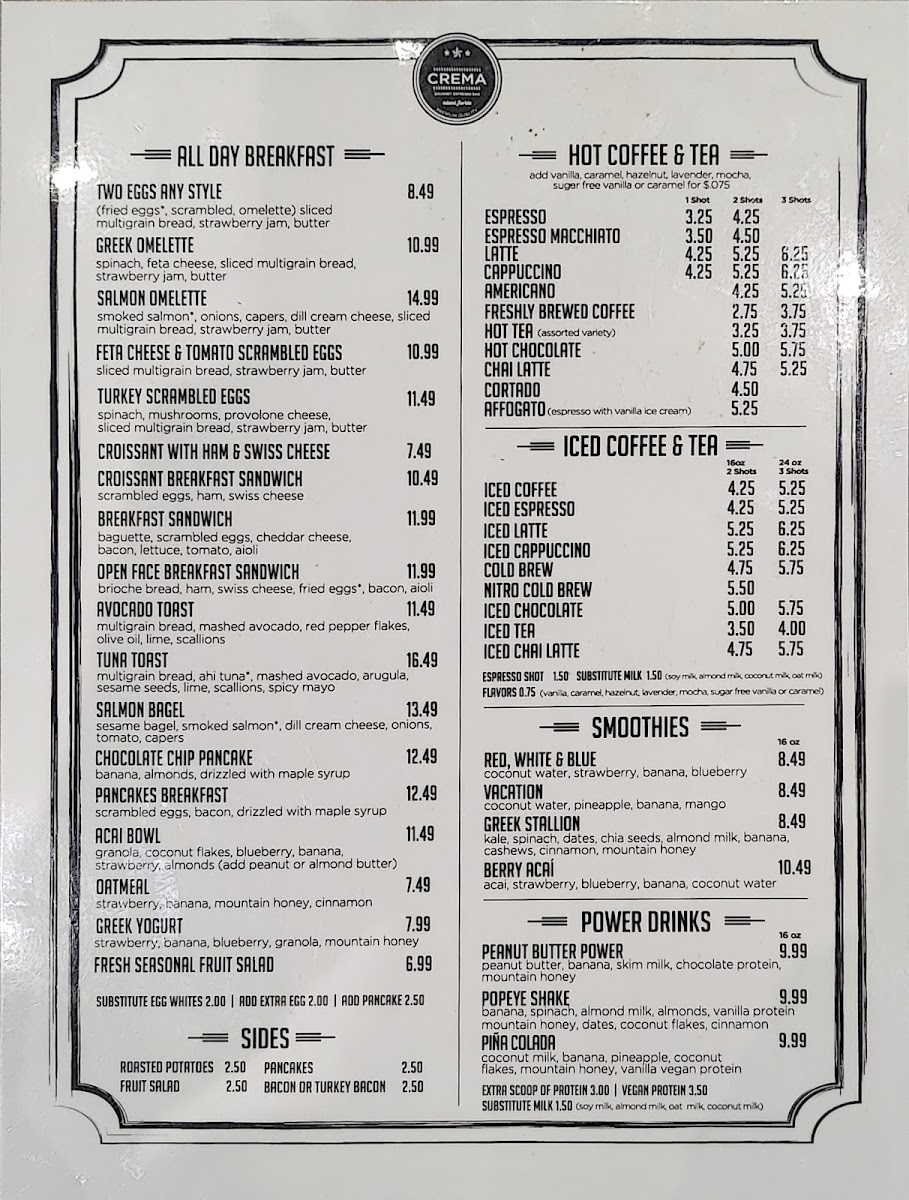 Crema Gourmet Photo Menu 3