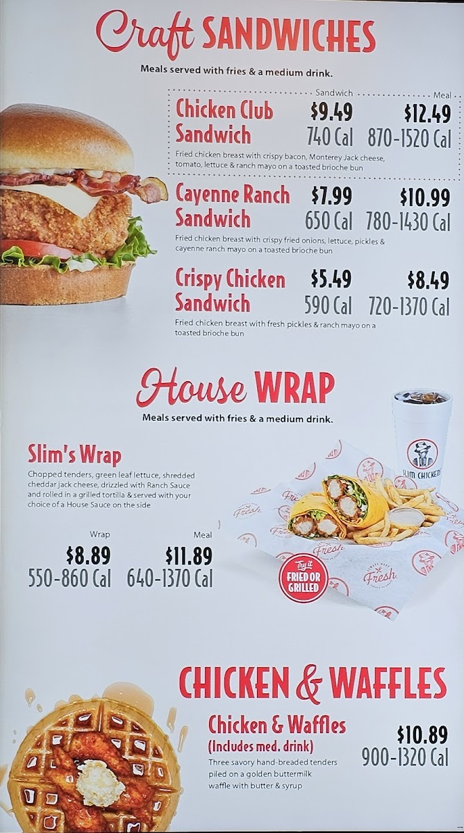 Slim Chickens Photo Menu 1