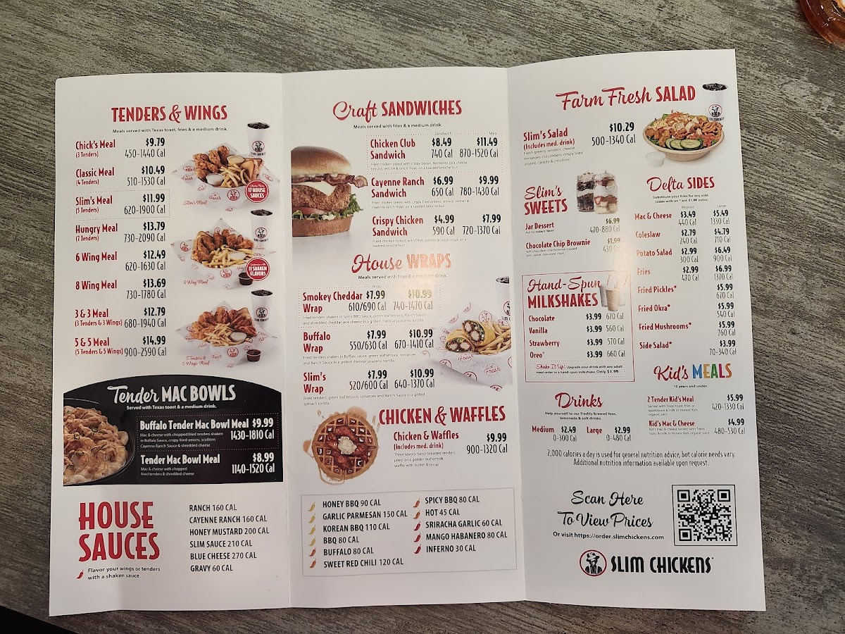 Slim Chickens Photo Menu 2