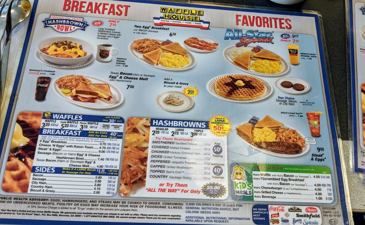 Waffle House Photo Menu 3
