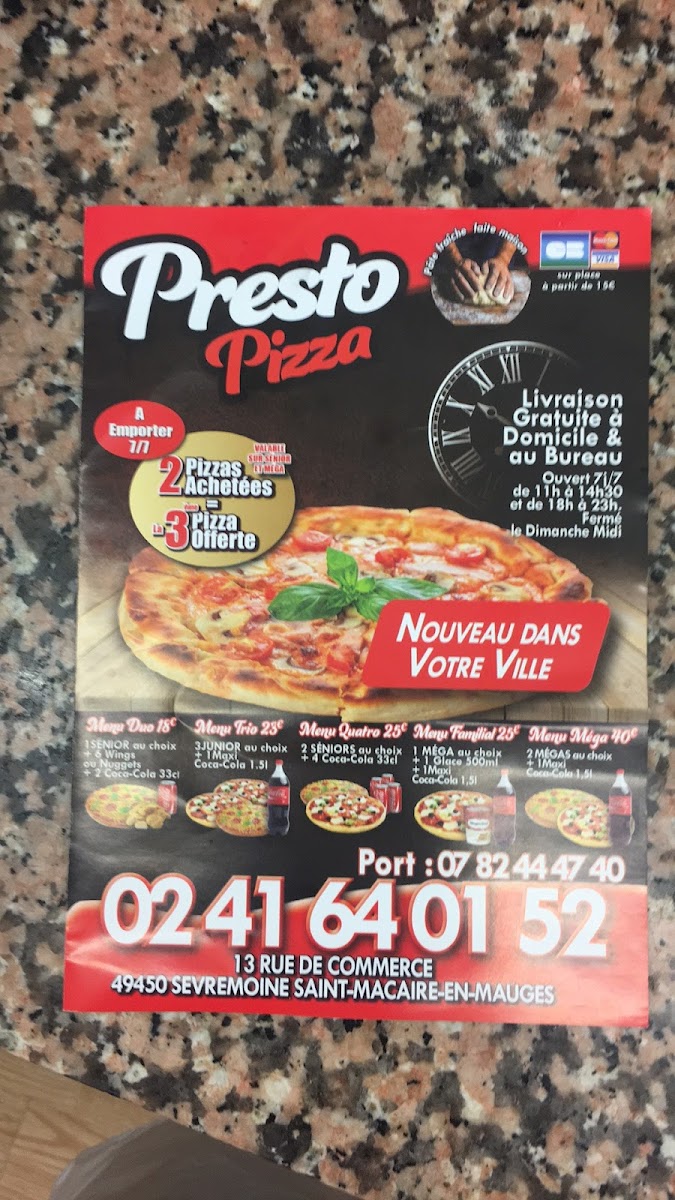 Presto pizza Photo Menu 5