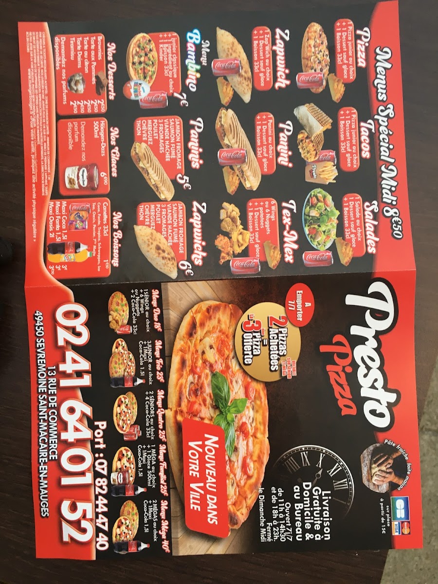 Presto pizza Photo Menu 6