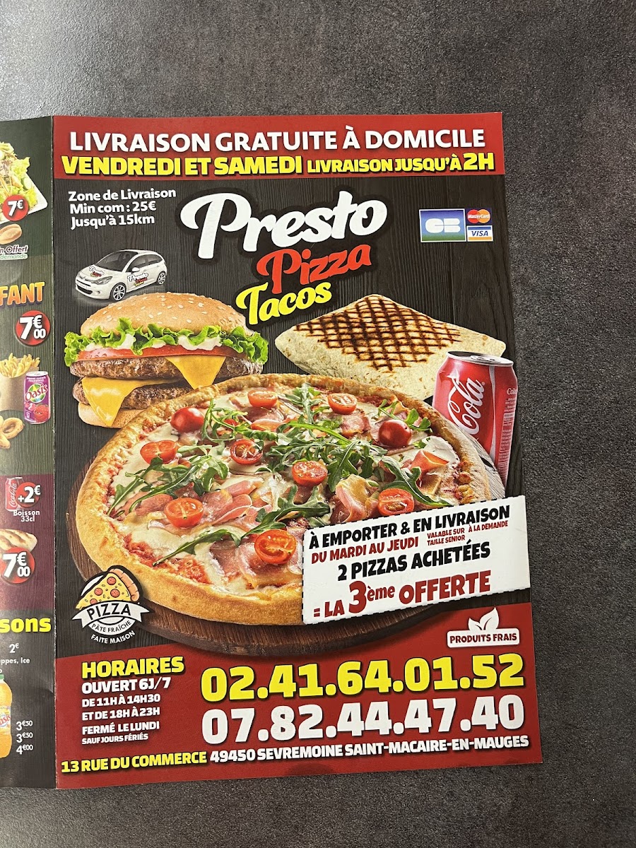 Presto pizza Photo Menu 8