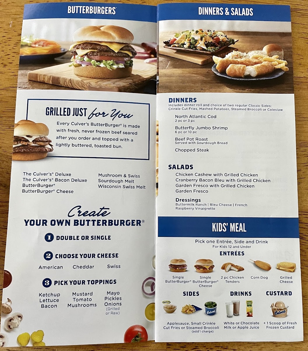 Culver’s Photo Menu 1