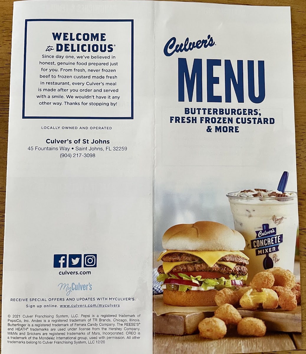 Culver’s Photo Menu 4