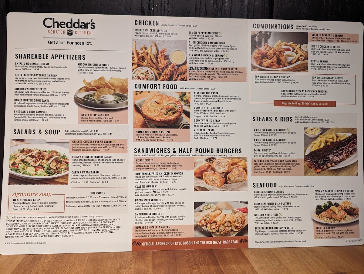 Cheddar's Scratch Kitchen Photo Menu 1