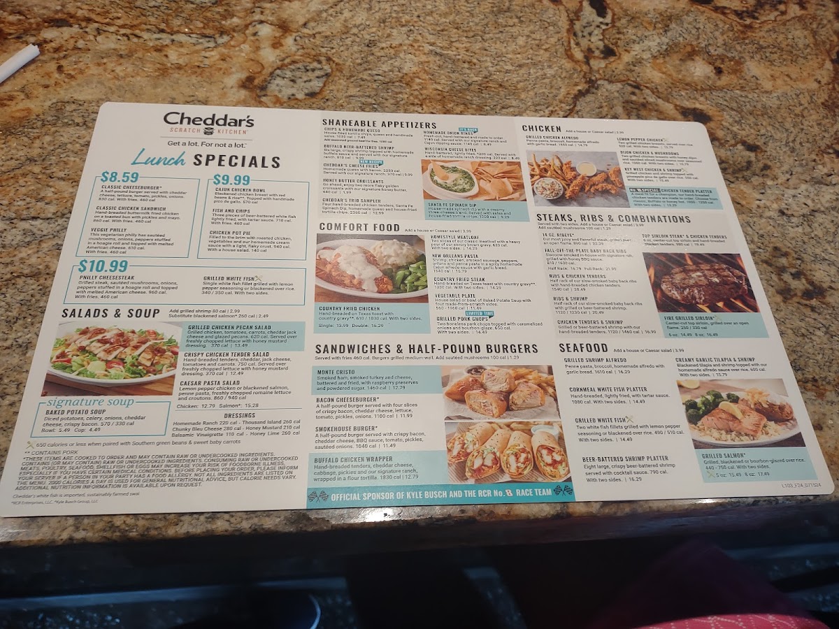 Cheddar's Scratch Kitchen Photo Menu 3
