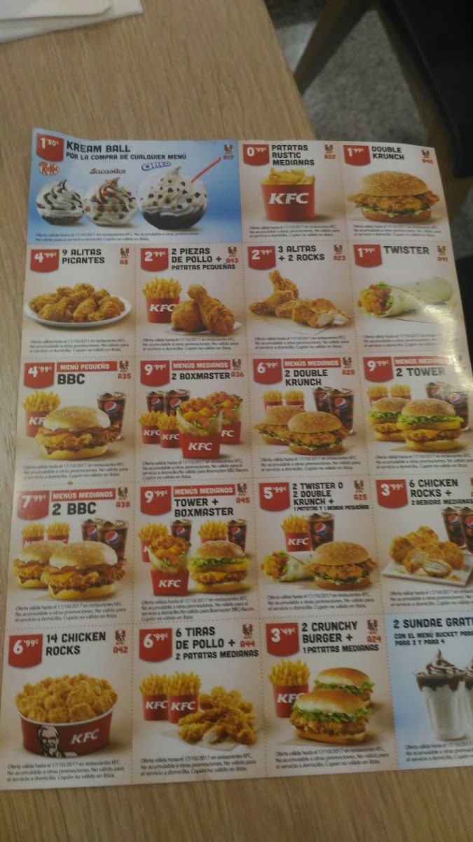 KFC Photo Menu 2