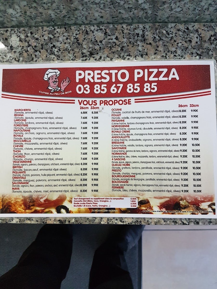 Presto Pizza Photo Menu 4