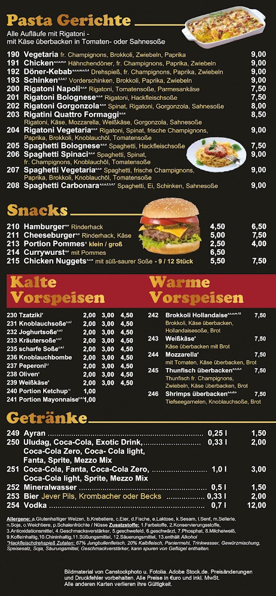 Milano Pizzeria Photo Menu 1