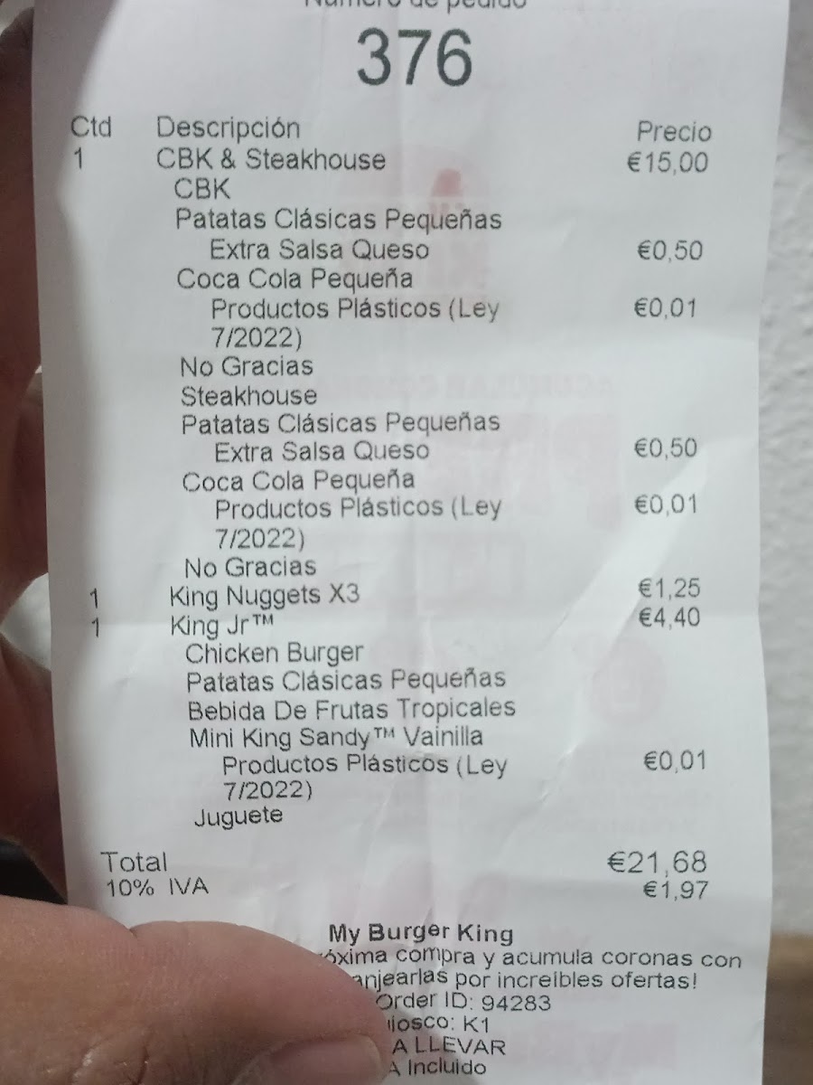 Burger King Photo Menu 1