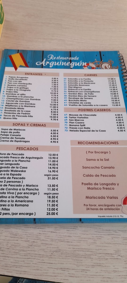 Restaurante CASA Rosa Photo Menu 1