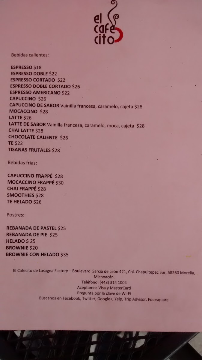 Lasagna Factory Photo Menu 2