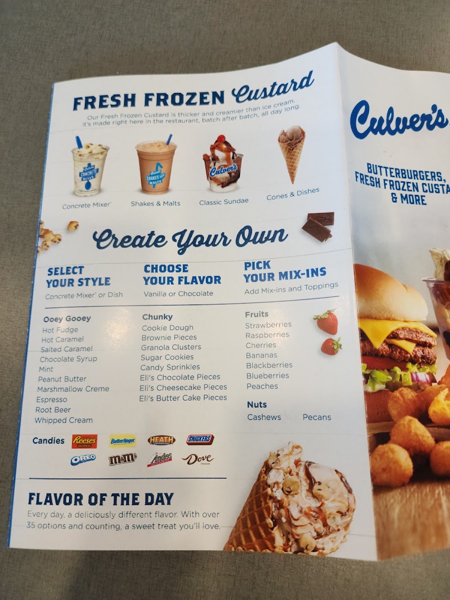 Culver’s Photo Menu 3