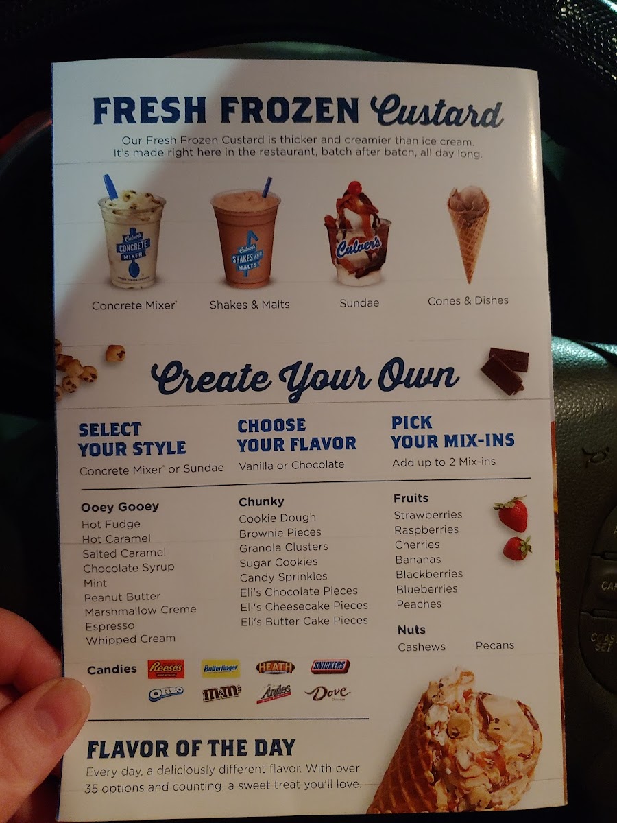 Culver’s Photo Menu 4