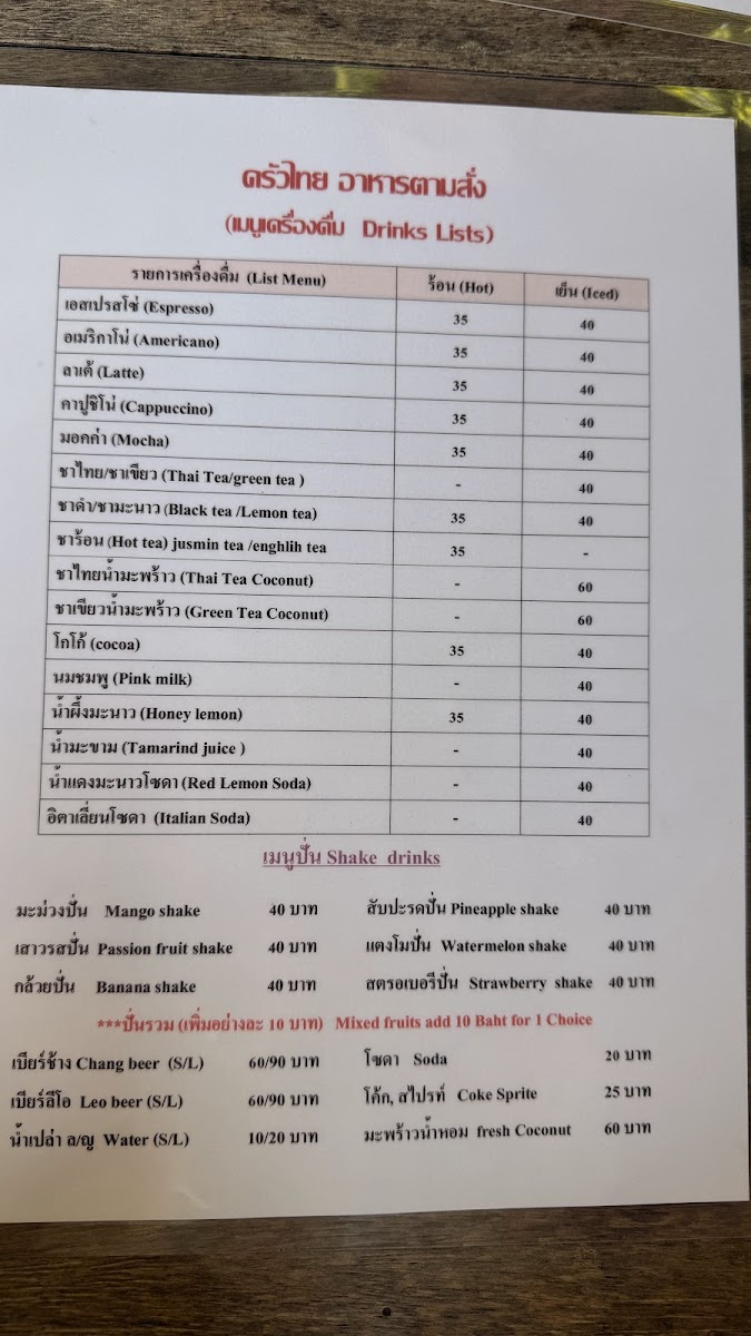 ครัวไทย อาหารตามสั่ง (Thai kitchen) Photo Menu 4