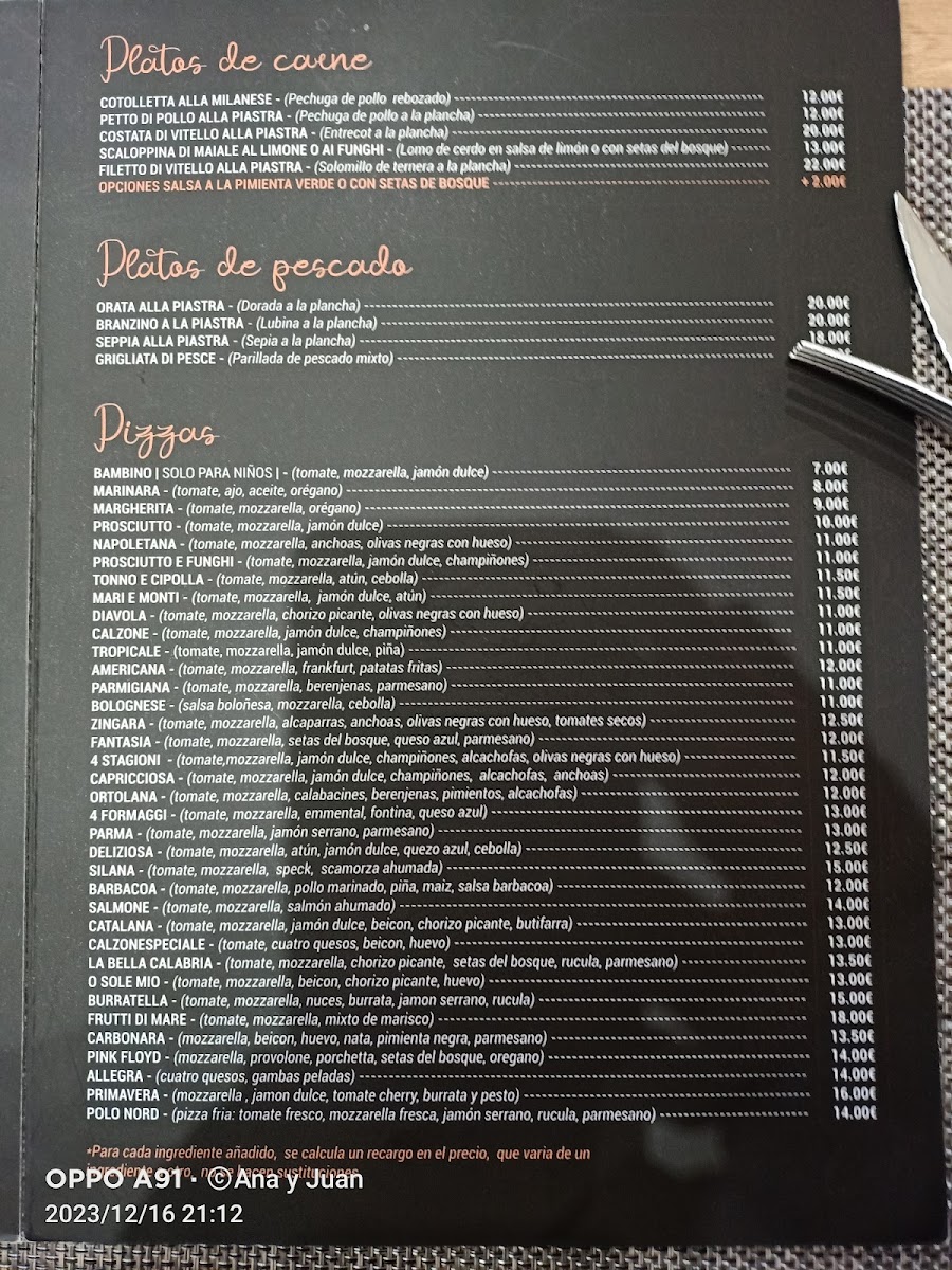 Restaurant la Bella Calabria Photo Menu 5