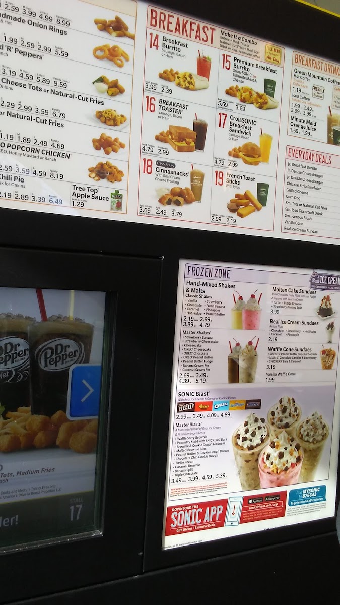 Sonic Drive-In Photo Menu 1