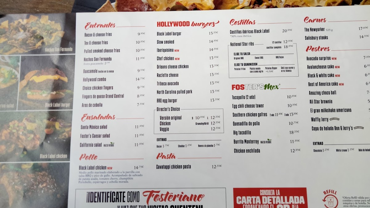 Foster's Hollywood Photo Menu 3