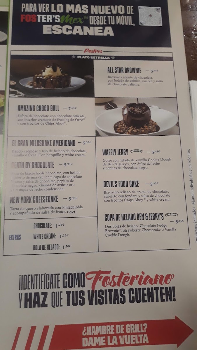 Foster's Hollywood Photo Menu 4