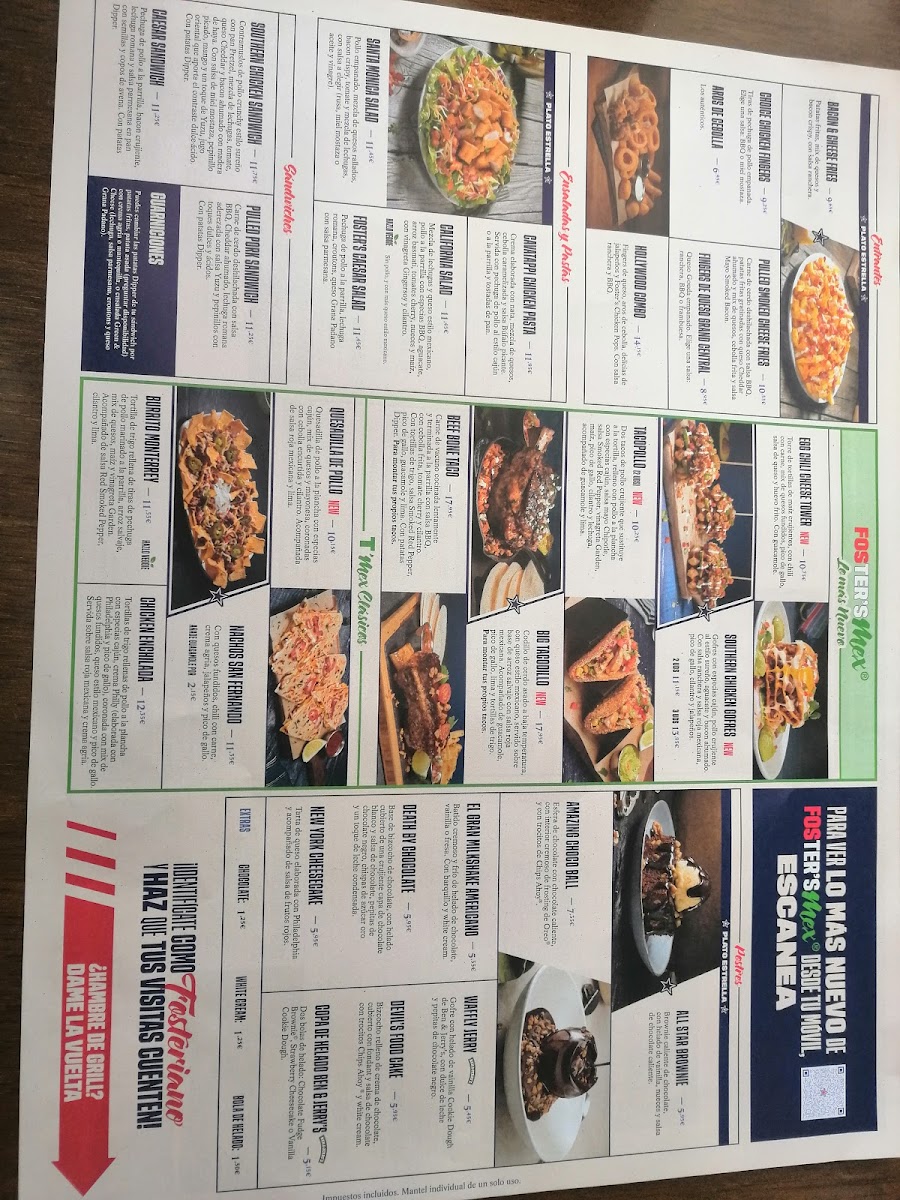 Foster's Hollywood Photo Menu 7