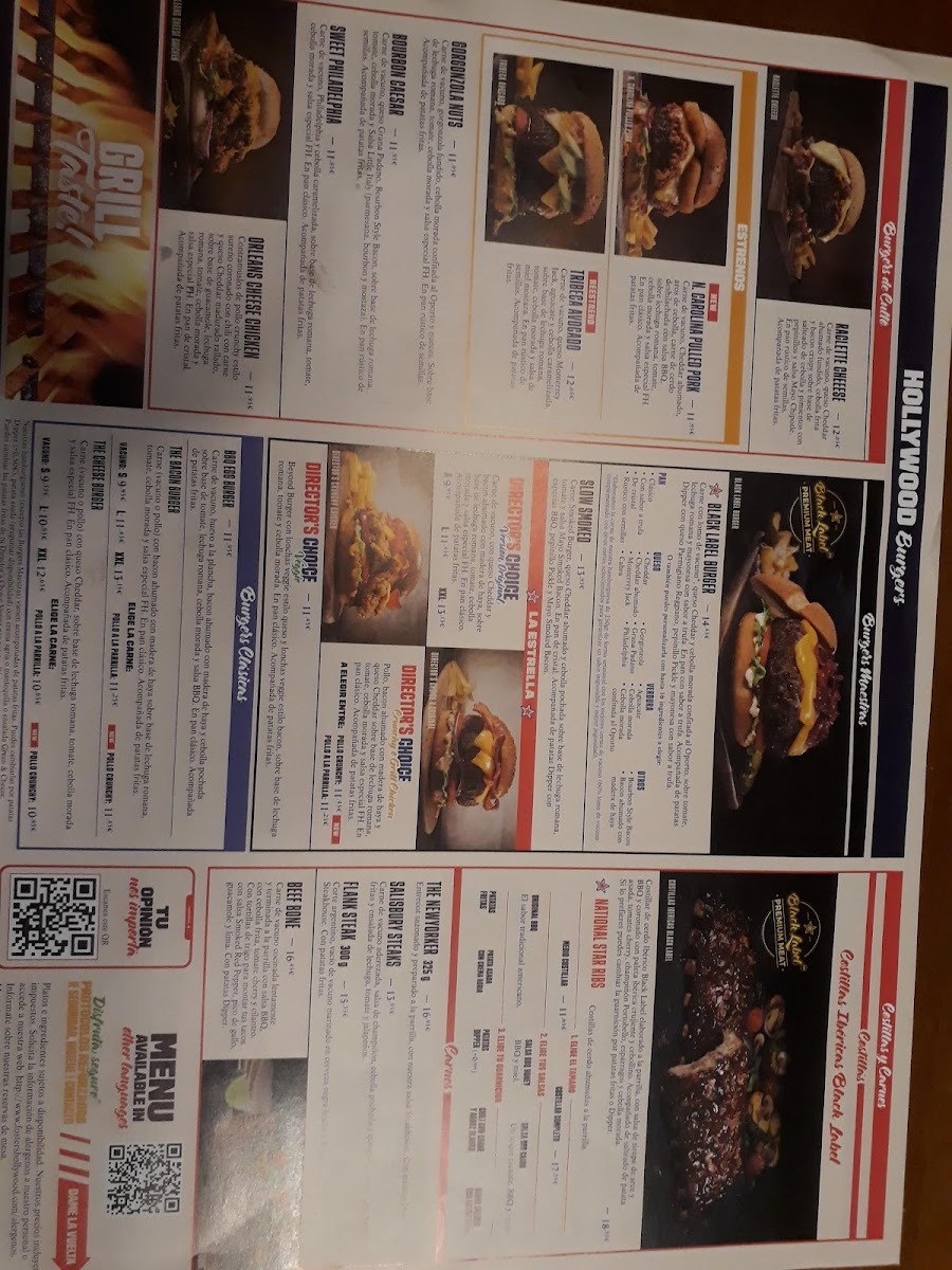 Foster's Hollywood Photo Menu 9