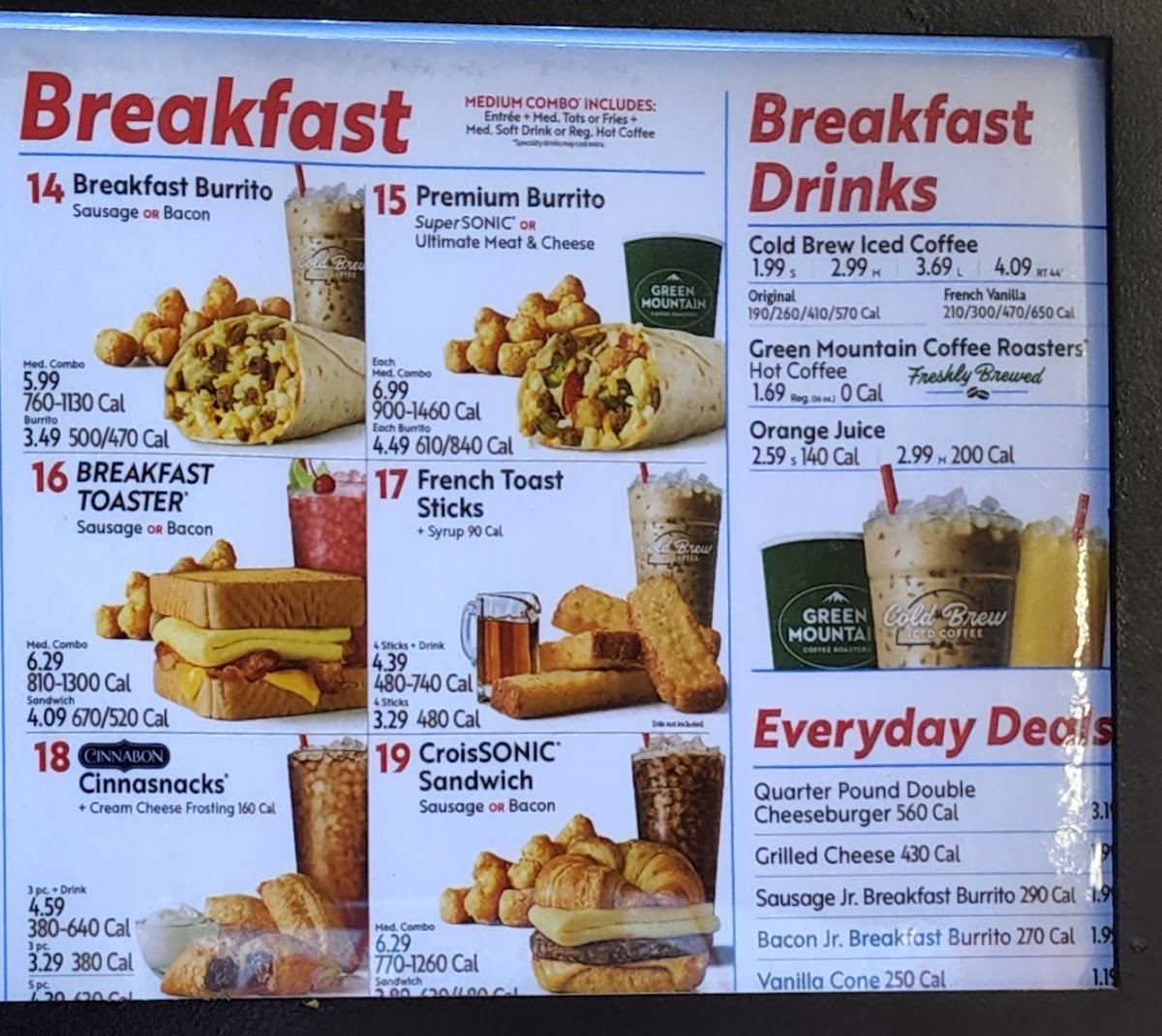 Sonic Drive-In Photo Menu 1