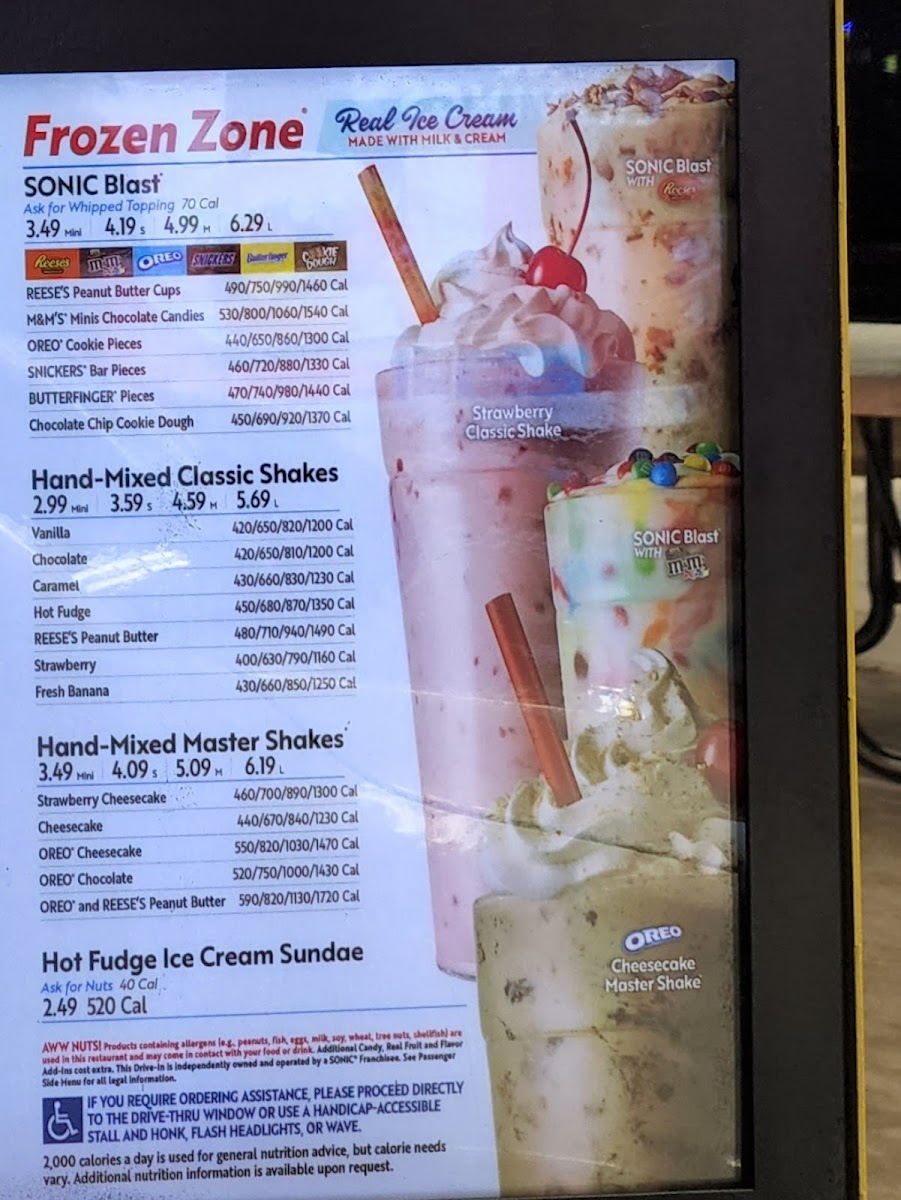 Sonic Drive-In Photo Menu 2