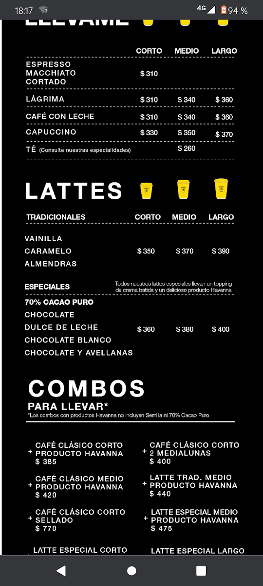 Havanna Photo Menu 10