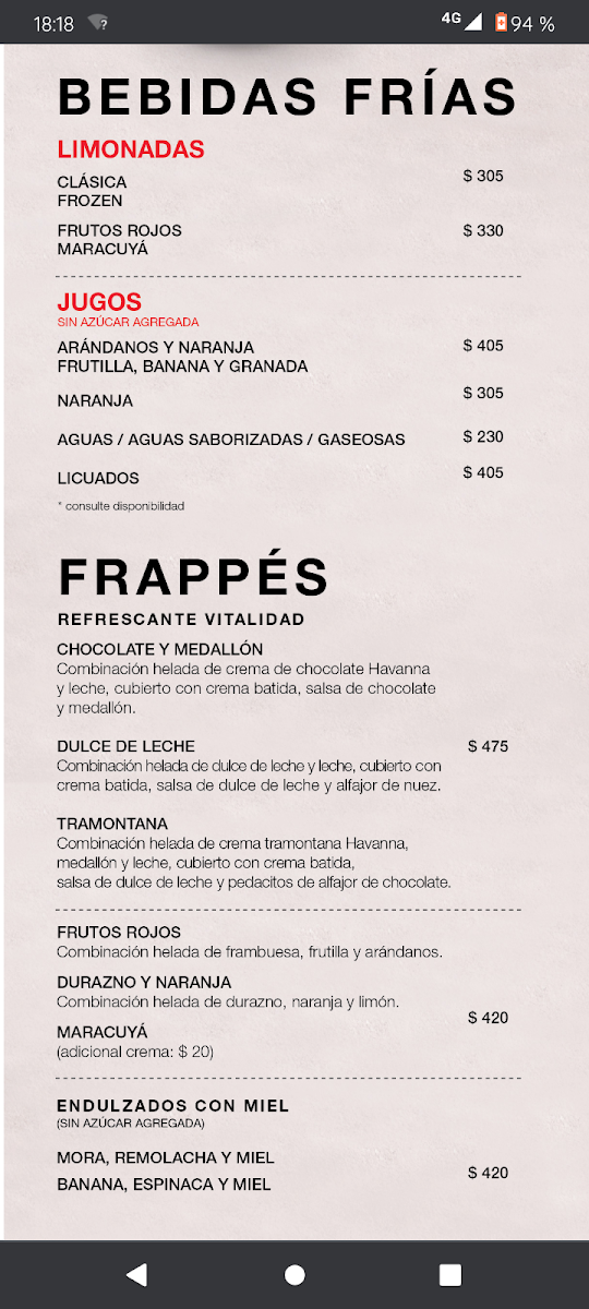 Havanna Photo Menu 5