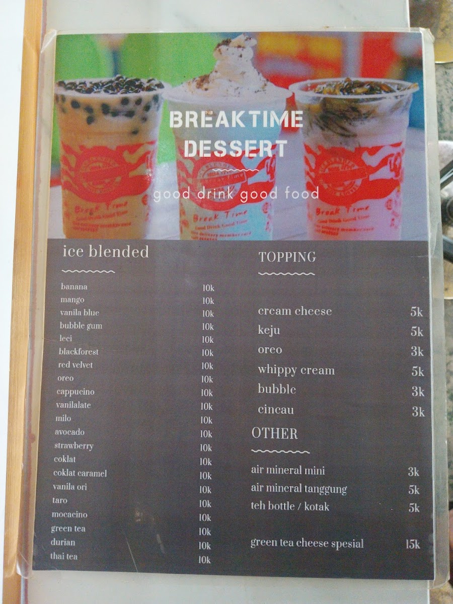 Break Time Photo Menu 1