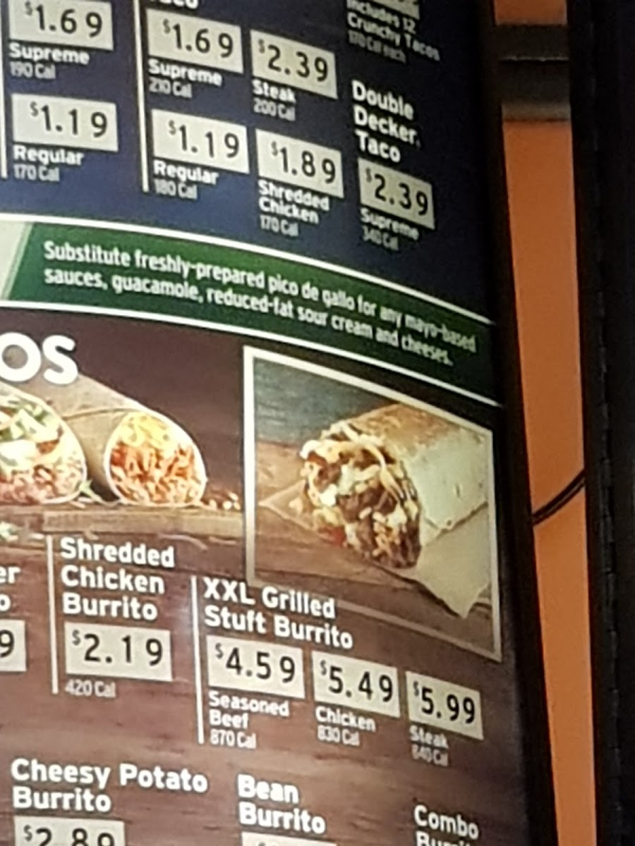 Taco Bell Photo Menu 3