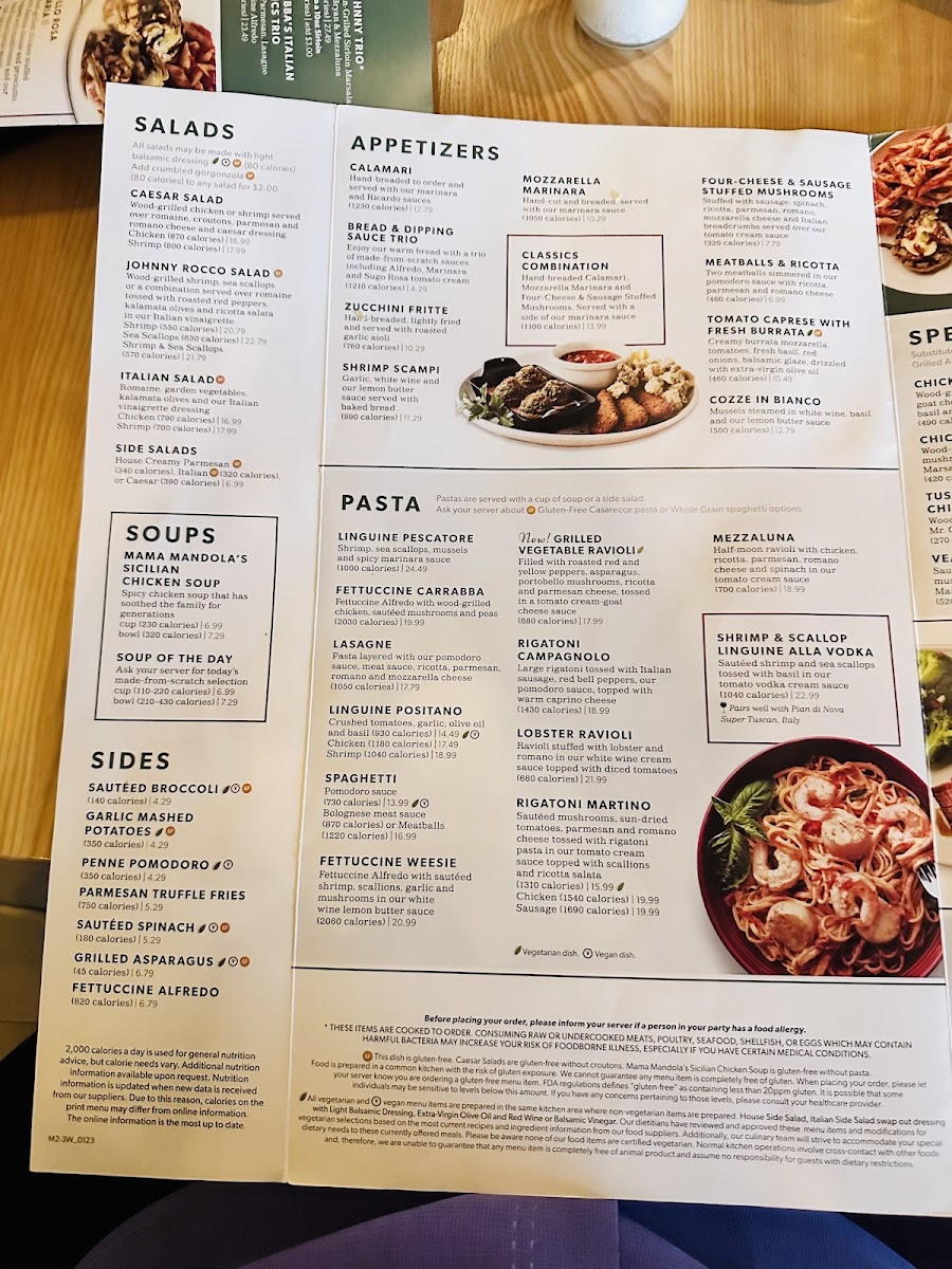 Carrabba's Italian Grill Photo Menu 3