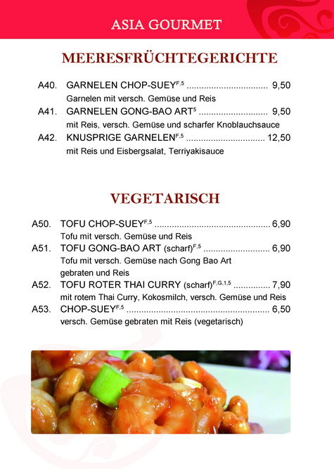 Asia Gourmet Photo Menu 1
