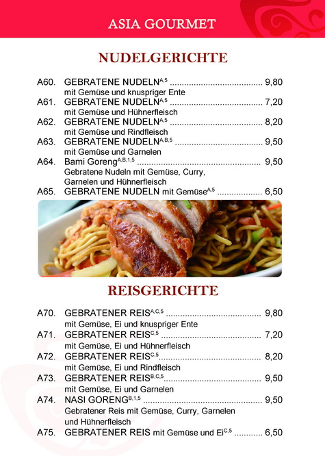 Asia Gourmet Photo Menu 2