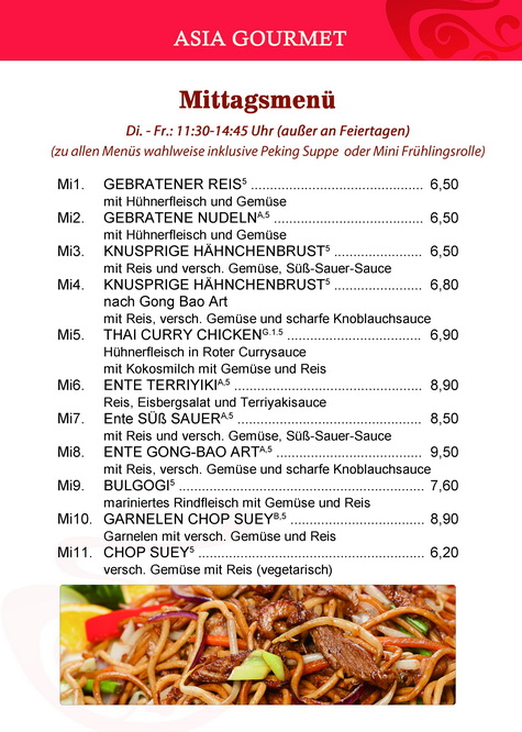 Asia Gourmet Photo Menu 5