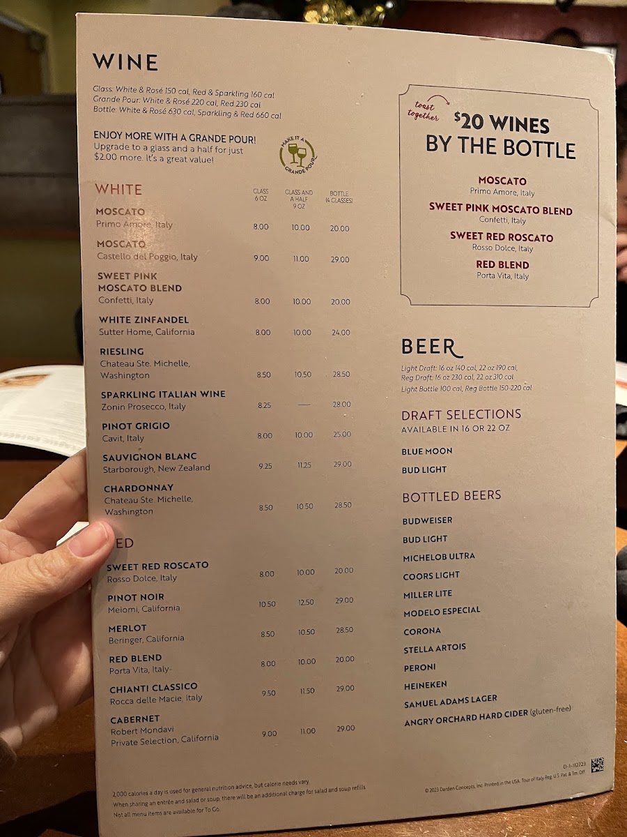 Olive Garden Italian Restaurant Photo Menu 2