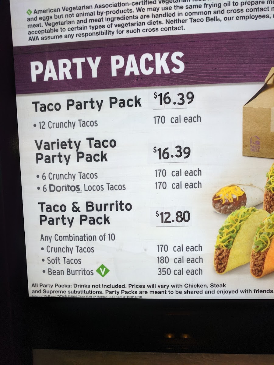 Taco Bell Photo Menu 1