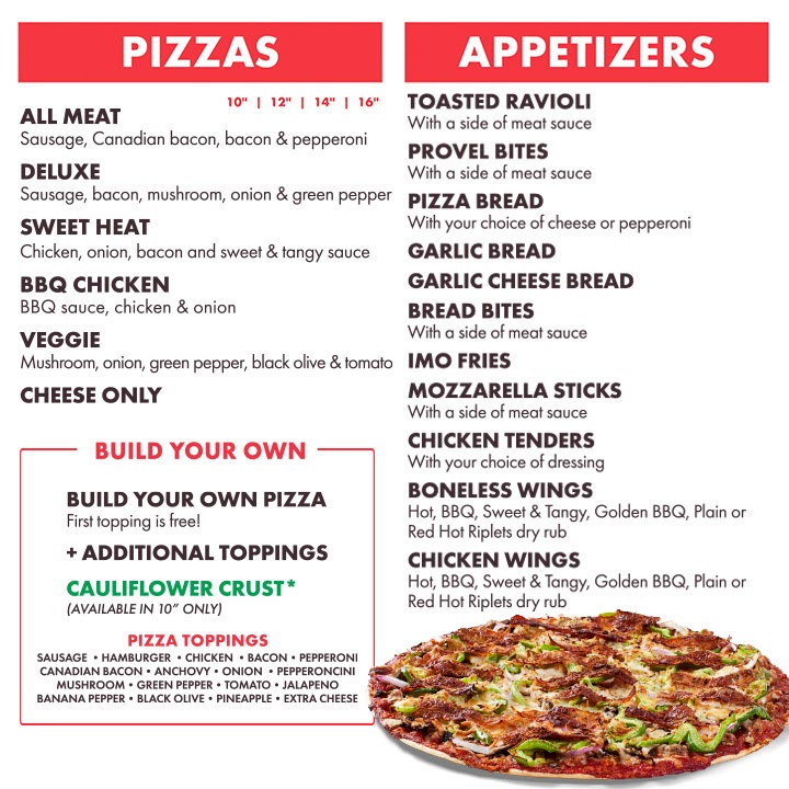 Imo's Pizza Photo Menu 2