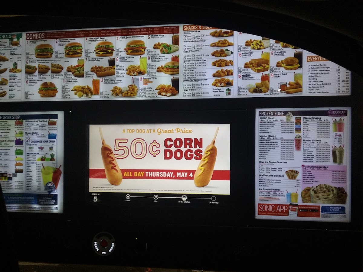 Sonic Drive-In Photo Menu 1