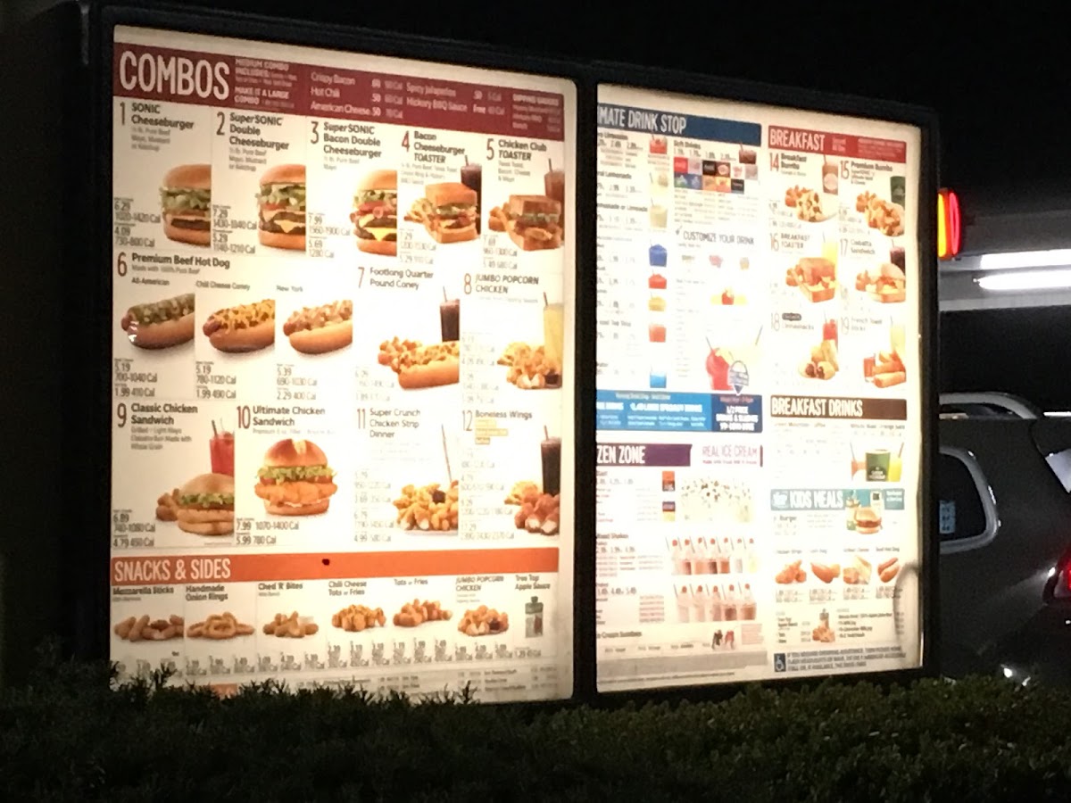 Sonic Drive-In Photo Menu 2