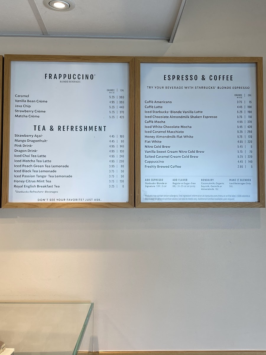 Starbucks Photo Menu 1
